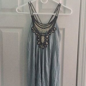 Embellished cross back tank